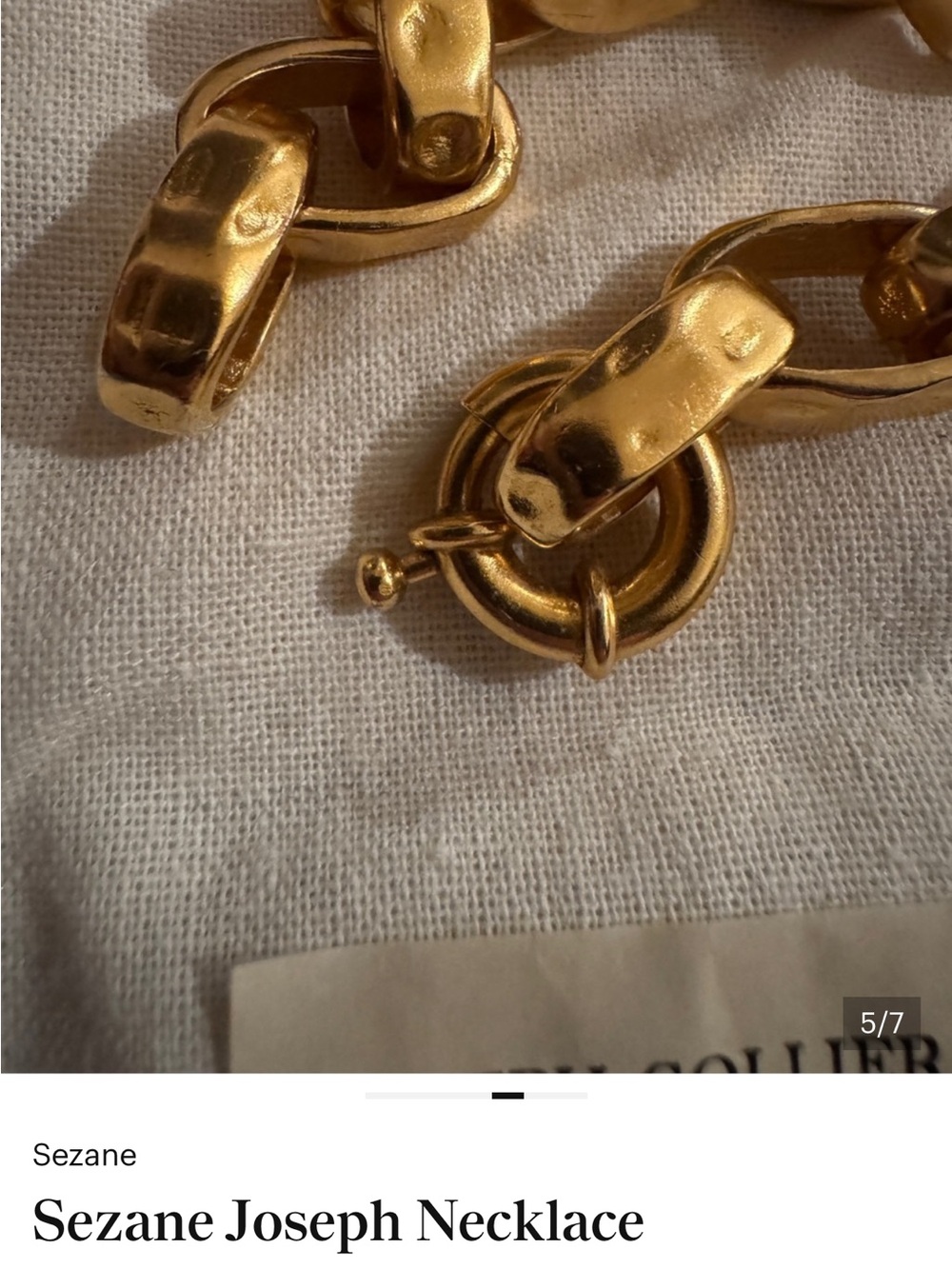 Sezane Polished Gold Chunky Chain with Coin Pendant - Picture 5 of 6